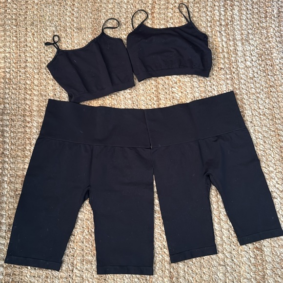 80s JAZZERCISE FITNESS BUNDLE LEGGINGS BIKER SHORTS SPORTS BRAS - Picture 2 of 8